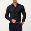 Herren Muscle Fit Hemden Knitterfrei Langarm Freizeit Button-Down Hemden