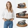 Luxury Design Western Cowgirl Belt COWGIRL UP Heart Horse Buckle Waistband  for Women Spice Girls
