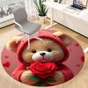 1 Stück Teddy Rose Büro Runder Teppich, Matte Geeignet Für Büro, Unter Bürostühlen Schlafzimmer Wohnzimmer Heimdekoration, Raum Deko