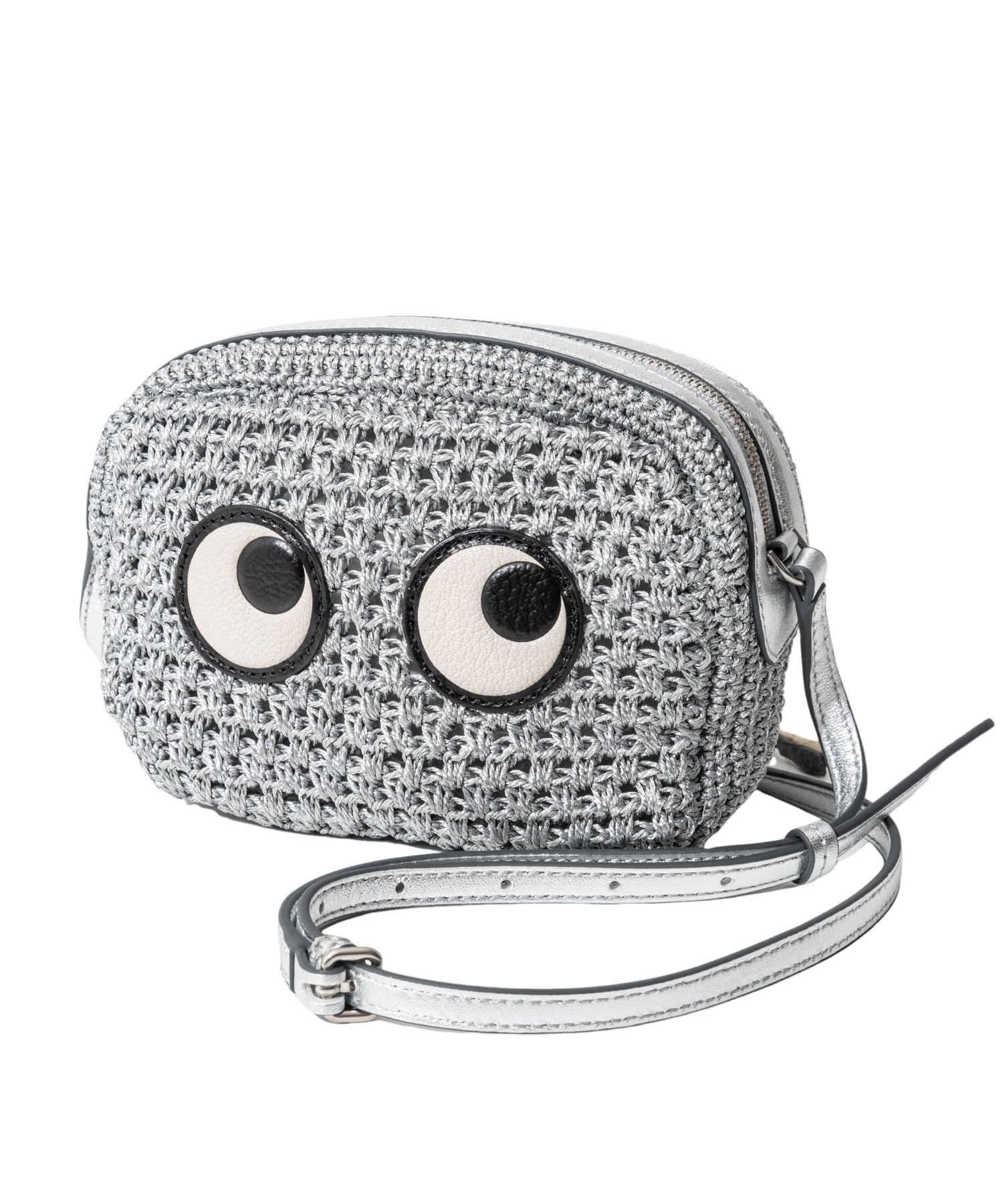 

Shoulder Bag Cross Body Eyes in Metallic Lurex Silver [Anya Hindmarch] Women s [Item] срібний