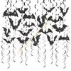 55KF Set of 30 Glittered Bats Swirls Hanging Ornament for Birthday Festival Parties