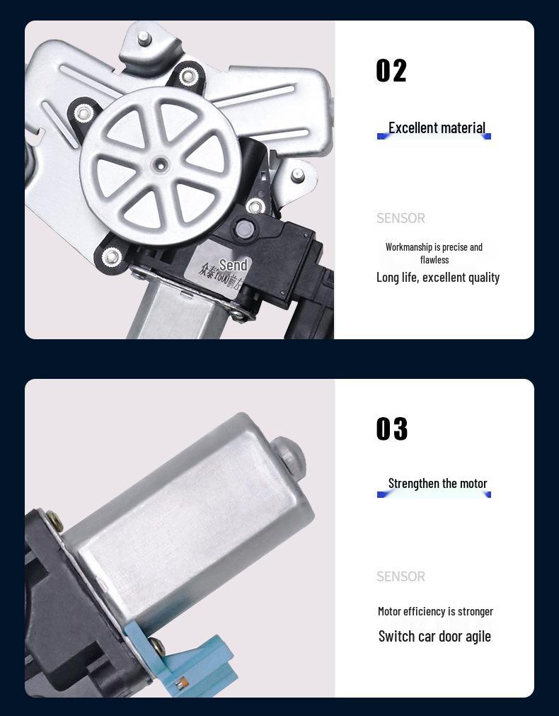 Compatible Zotye T600 Power Window Regulator Assembly: Electric Window Winder Bracket & Lifter Motor