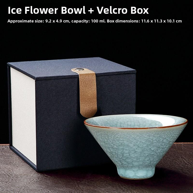 Premium Ceramic Gongfu Tea Cup Yu Porcelain Ice Crack Owner Cup Personal Use High End Tea Set Handmade Chinese Style