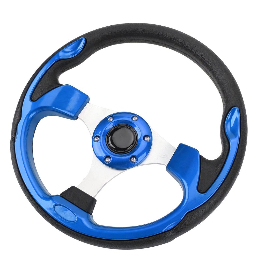 Steering Wheel Universal 13in Racing Style PU Aluminum Comfortable Grip 6 Hole Car Steering Wheel