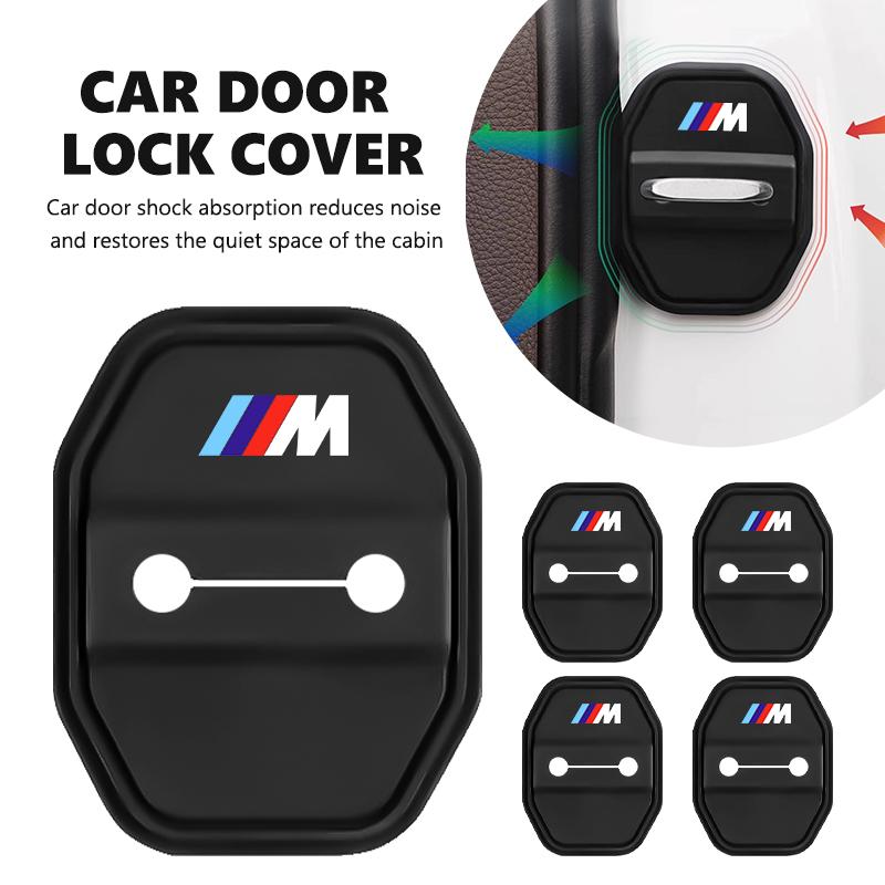 BBJI7 4Pcs Car Silicone Door Lock Anti-collision Cover Stickers For BMW M F10 F20 F30 F40 F15 F25 F26 F31 F49 E62 E83 E84