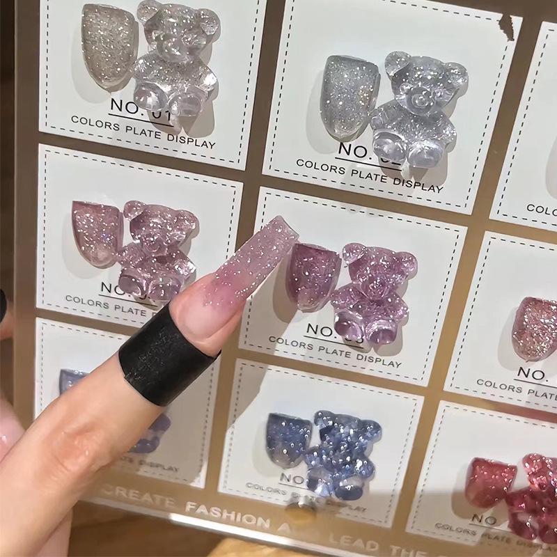 

2024 Ослепительный Светоотражающий Диско Гель-лак для Ногтей Набор - Семь Цветов Отделка Дробленый Бриллиант
