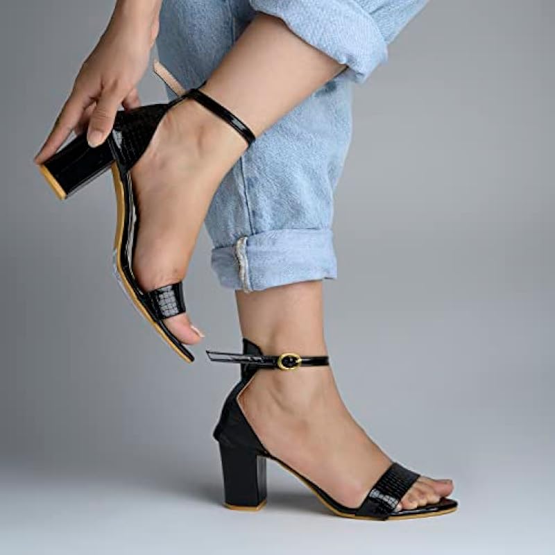 

Shoetopia Women S Block Heel Sandal/Black /Eu39 / Uk6 6 UK чорний