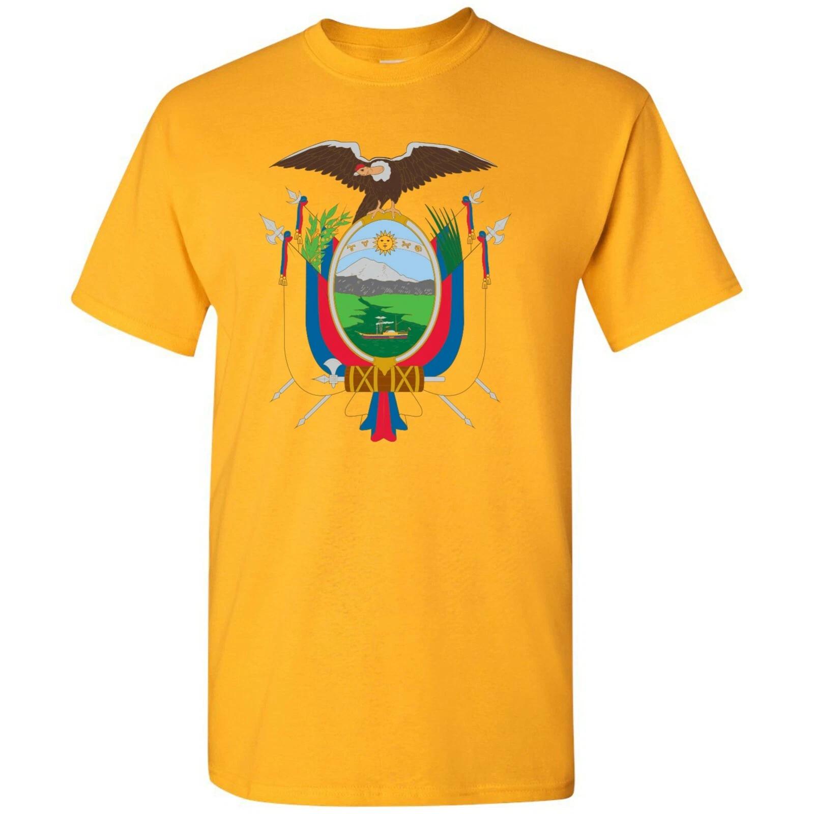 Ecuador Latin American Flag Basic Cotton T-Shirt - Gold 4XL
