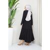 Women's Black Sandy Front Stone Embroidered Blouse Skirt Pleated Double Hijab Skirt Set