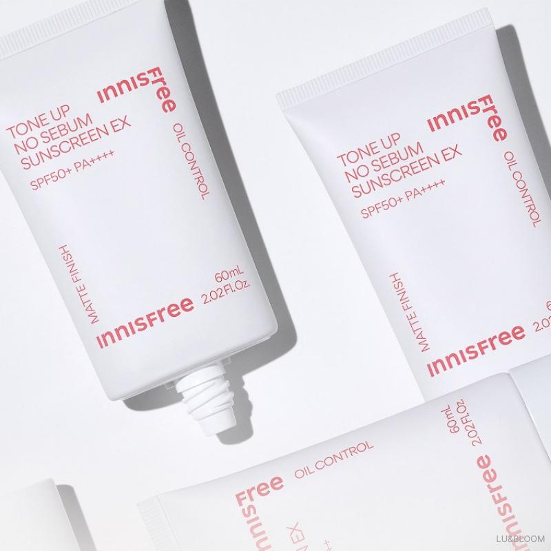 Innisfree Tone-Up No-Sebum Sunscreen EX SPF50+ PA++++ 60ml / 80ml (+Free Gift)