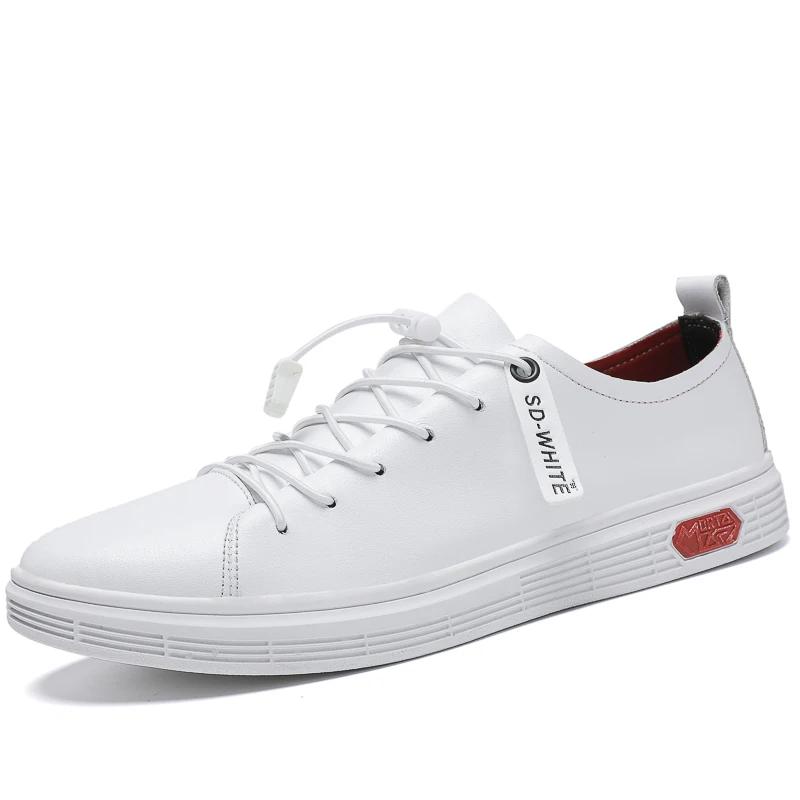 

Модные высококачественные мужские туфли для скейтбординга из натуральной кожи, брендовые дизайнерские повседневные удобные туфли для ходьбы на плоской подошве, большие размеры 35-47 47 белый