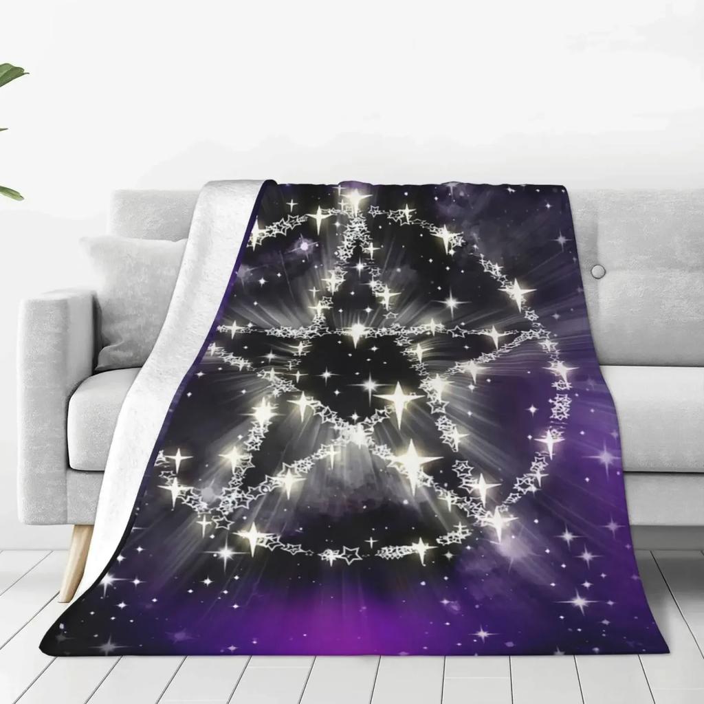 Satanische Wicca-Symbole Ziegen-Decke, Weiche Gemütliche Plüsch- Flanell-Überwurfdecke für Männer Frauen Erwachsene Luxuriöse Warme Decke Heimdekoration
