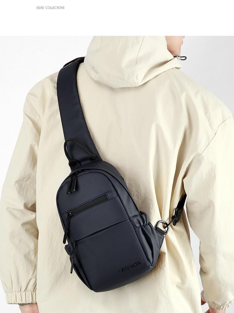 Men's Multi-Layer Large Capacity Crossbody Chest Bag for Outdoor Sports and Business Commute