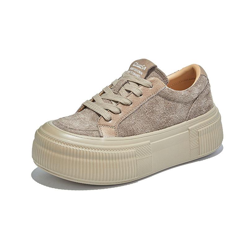 Foam Bottom First Layer Cowhide Little White Shoes Women's 2025 Autumn New Models Are Not Tired of Feet Shoes Women's Casual Platform Women's Shoes