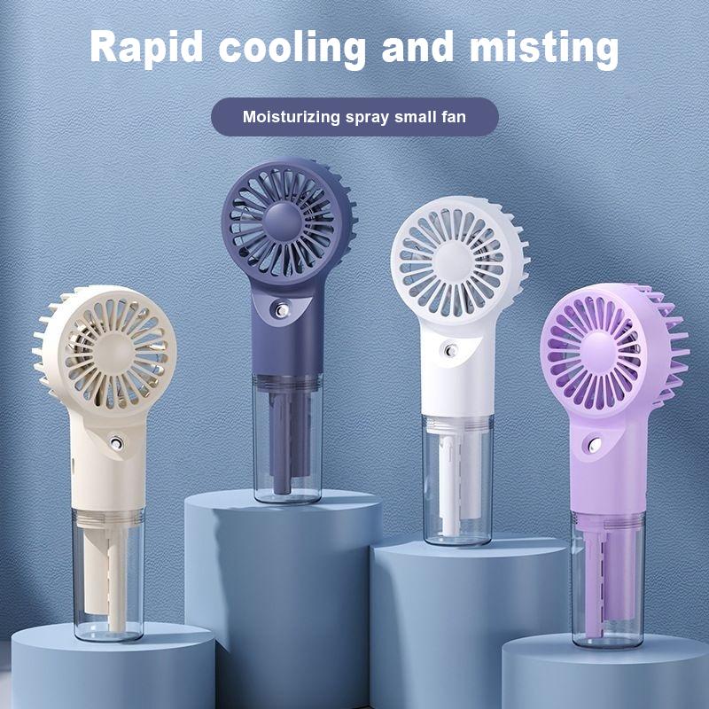 New Water Mist Fan Rechargeable Personal Cooling Quiet 4 Speeds Powerful Mini Portable Fan Handheld Mist Spray Fan for Travel