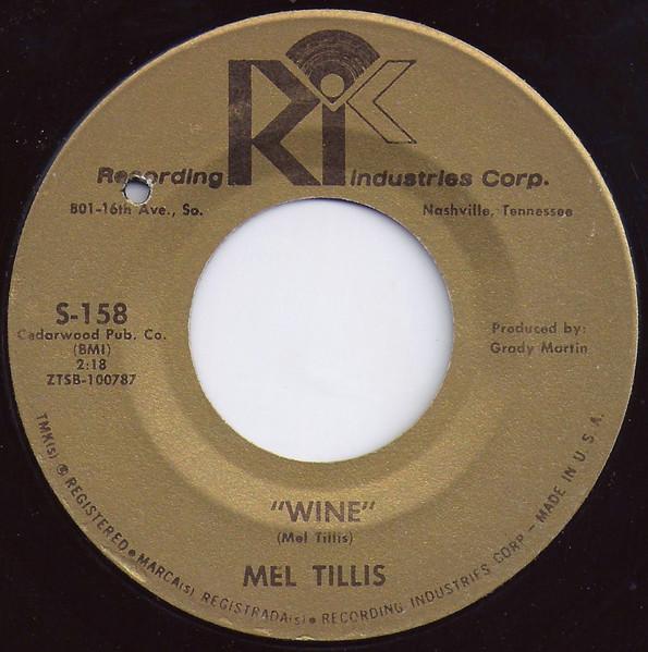 

7inch Record MEL TILLIS Wine Buried Alive S158 Recording Indus 1965 US CountryFolk Used