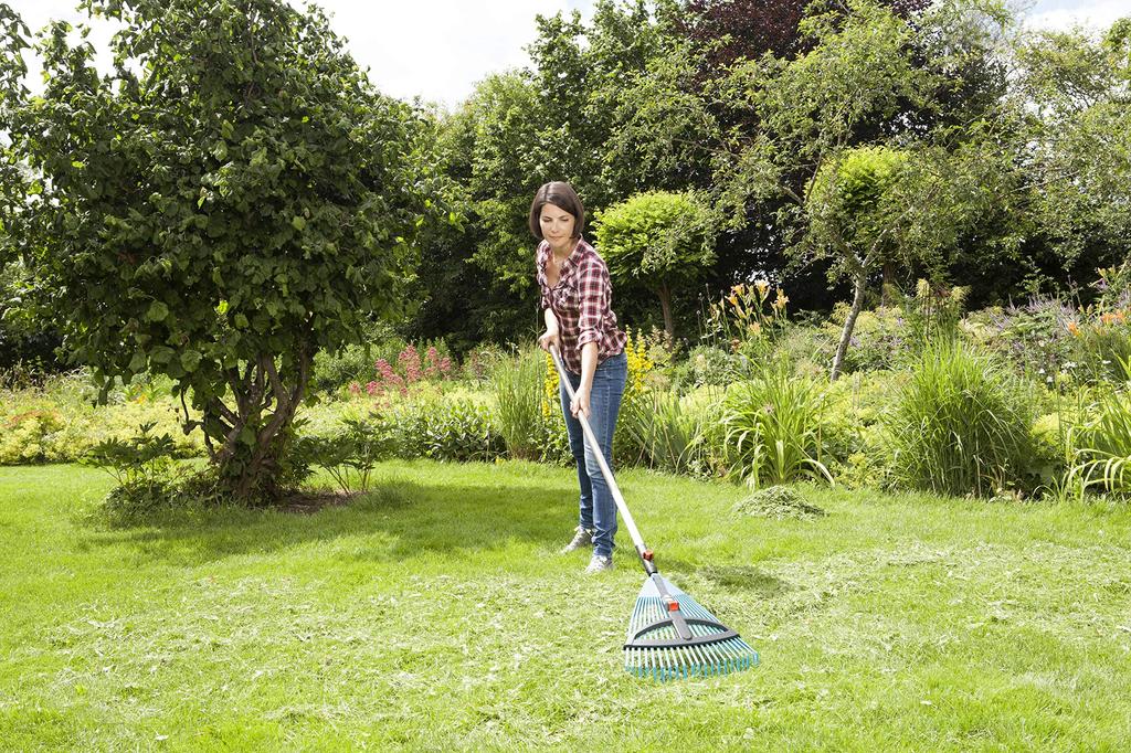 GARDENA Plastic Combi Product Up to 25 Years Rake, System, Turquoise, 35-52cm Wide, 3099-20, Warranty