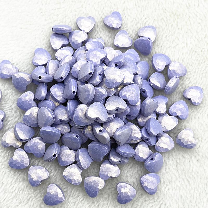 30pcs 11mm Colourful Heart Shape Acrylic Loose Spacer Beads for Jewelry Making DIY Handmade Bracelets Accessories