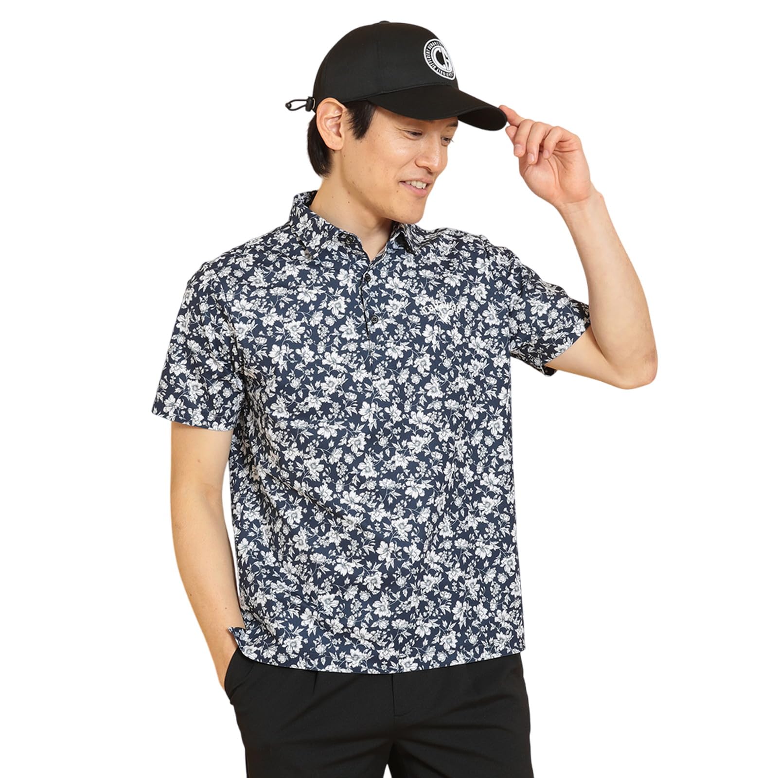 

Мужская футболка поло с коротким рукавом с принтом, влагоотводящая, быстросохнущая, для гольфа C25134112 L [Callaway] (Цветочный узор, Влагоотводящий, Сохнущий) / / 1120_Военно-морской флот