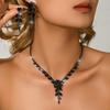 Temperament Bloem Oorbellen Bruidsjurk Accessoires Licht Luxe Mode Zirconia Bruids Oorbellen Ketting Armband