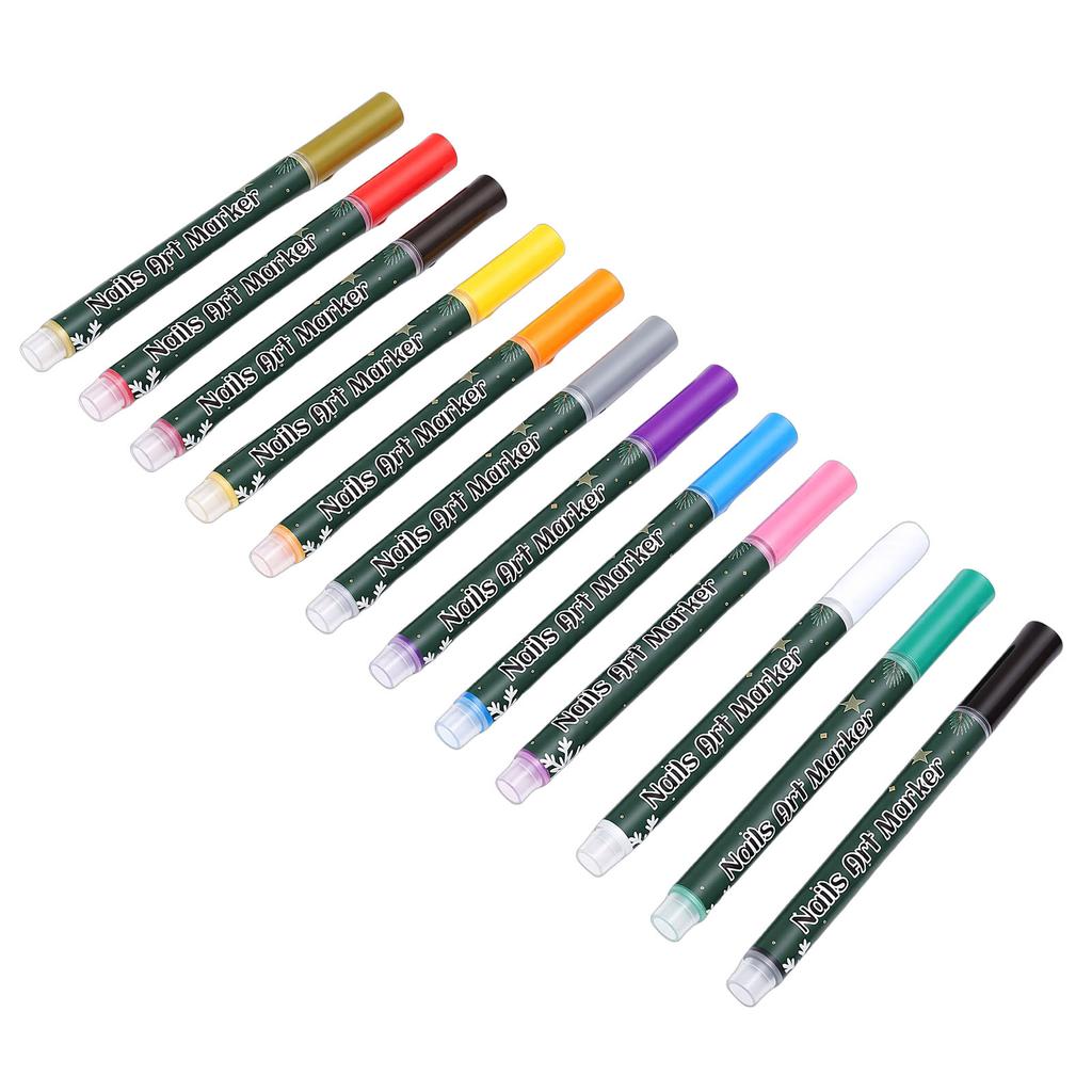 12 Colors Nail Art Pens for Painting Quick Drying Nail Art Design Graffiti Pen Acrylic Paint Marker