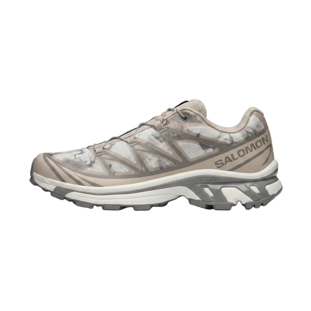 SALOMON XT 6 Outdoor Shoes Unisex Low Top Silver Cloud Gray/Downpour Gray/Vanilla Ice L45406100