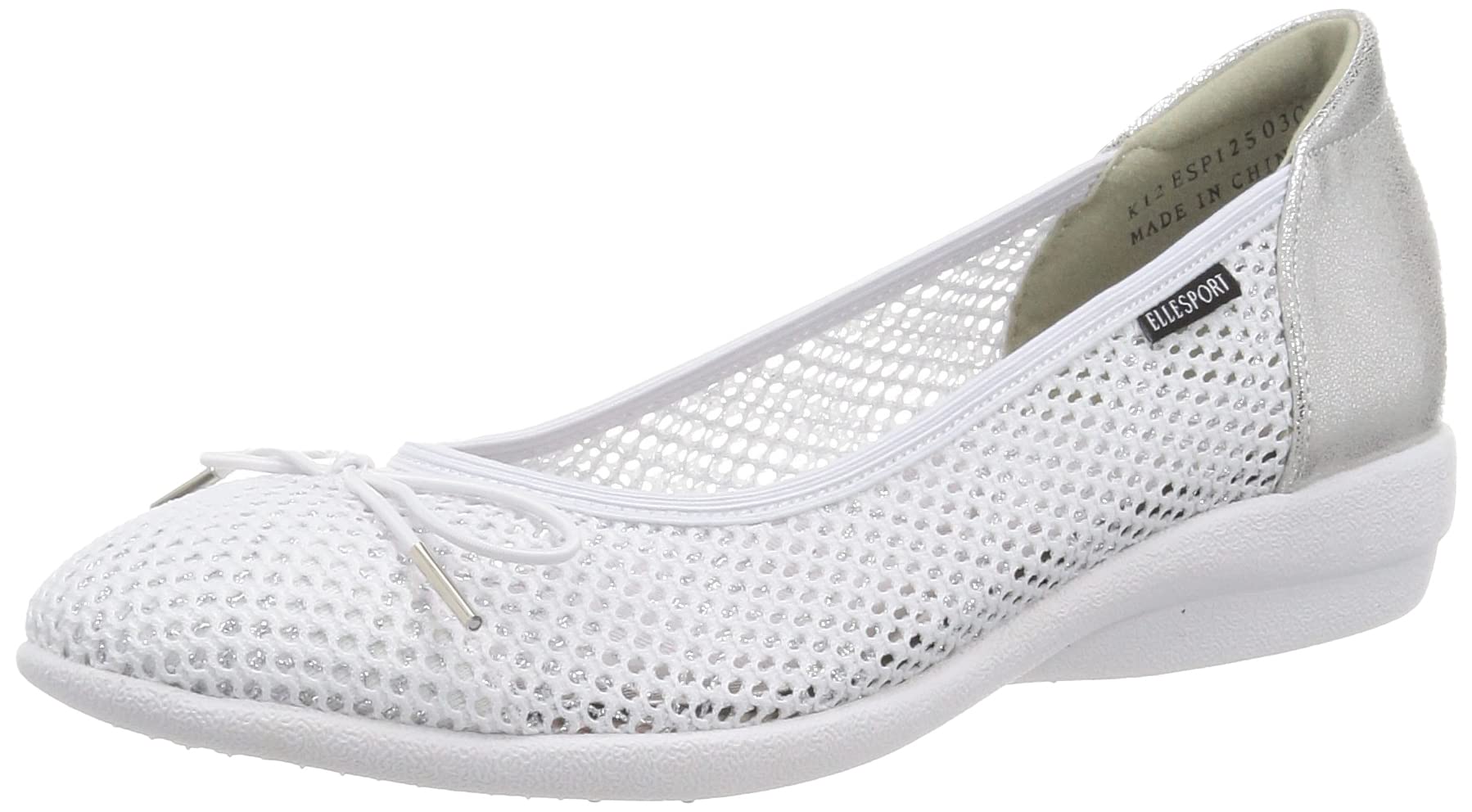 

Elle Sports Women s Casual Ballet Flats, White/Tex, Size 24.0 cm (ESP12503C)