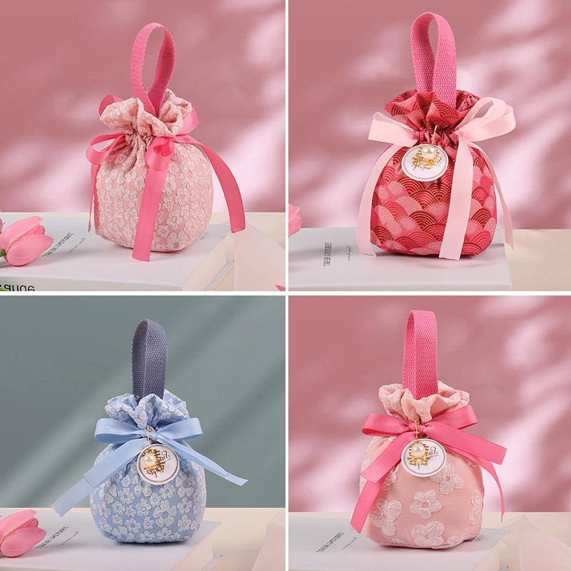 Luxury Chinese Style Wedding Candy Drawstring Bag