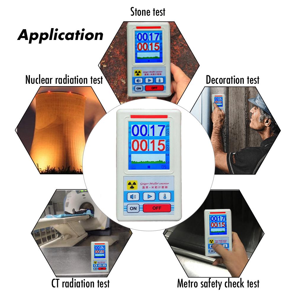 Display Screen Geiger Counter Nuclear Radiation Detector Personal Dosimeter Marble Detectors Beta