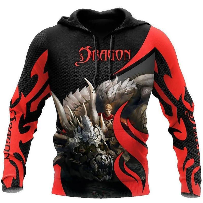 

Men s Dragon Graphic Prints Hoodie Hoodies Sweatshirt Streetwear Designer Basic Casual Long Sleeve M