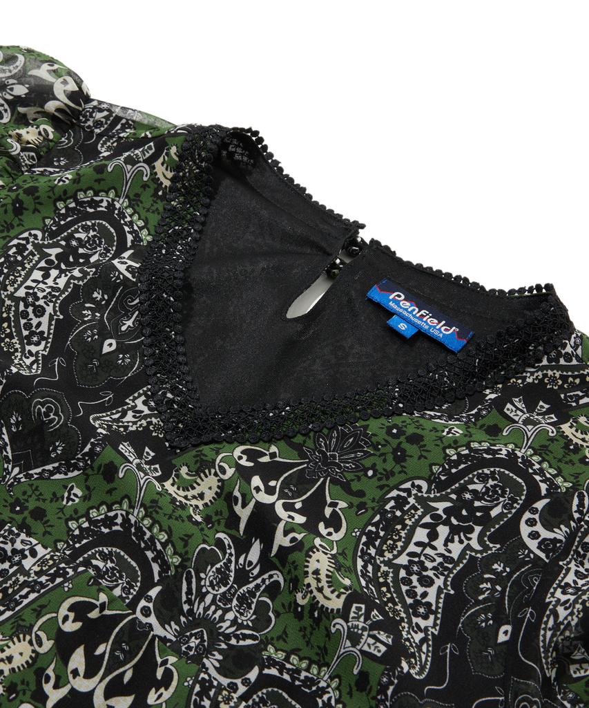 Penfield Pattern Lace Detail Dress Green_Fs2Ws80F