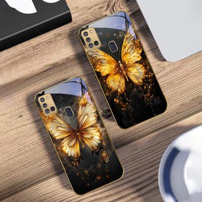 Flammen Warmes Schmetterling Für Samsung A 31 32 A33 A34 35 14 A15 13 16 25 26 50 52 53 54 55 56 70 71 72 73 Goldene Glas Handyhülle