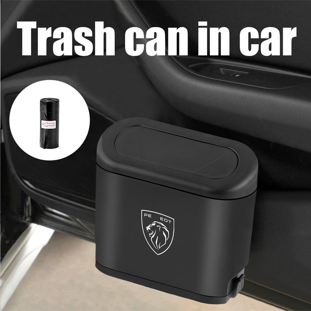 1pc With Lid Mini Car Trash Can Garbage Bin For Peugeot 206 307 308 3008 207 208 407 508 2008 5008 205 Auto Hub Cap Accessories