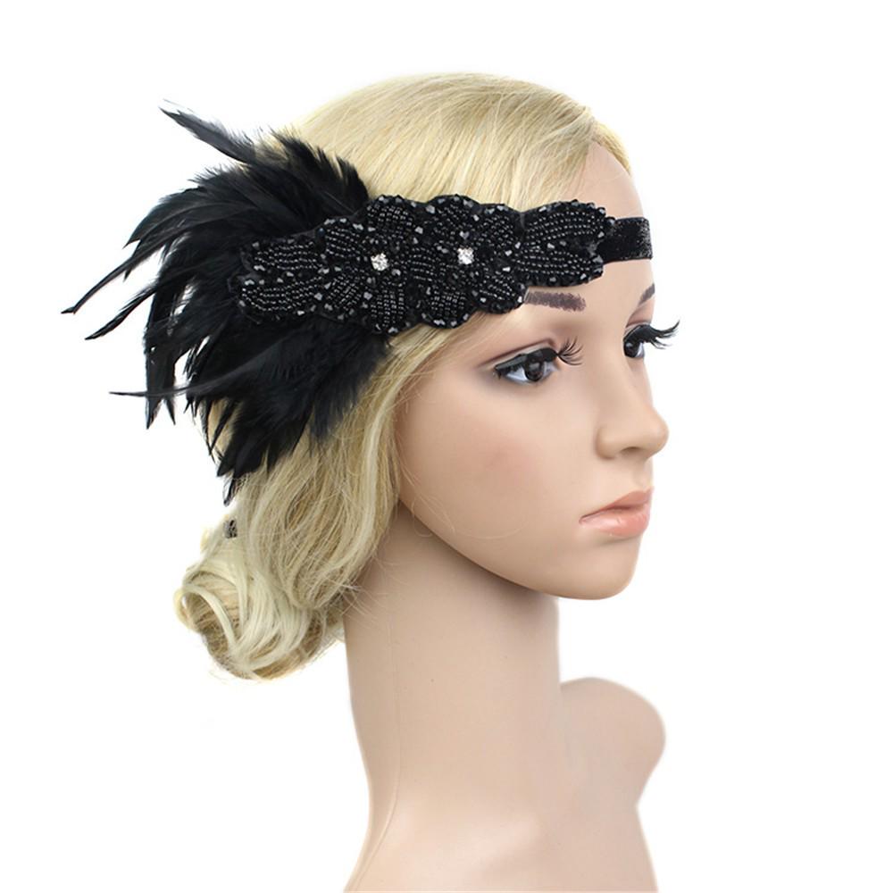 1920s Vintage Feather Flapper Headband 