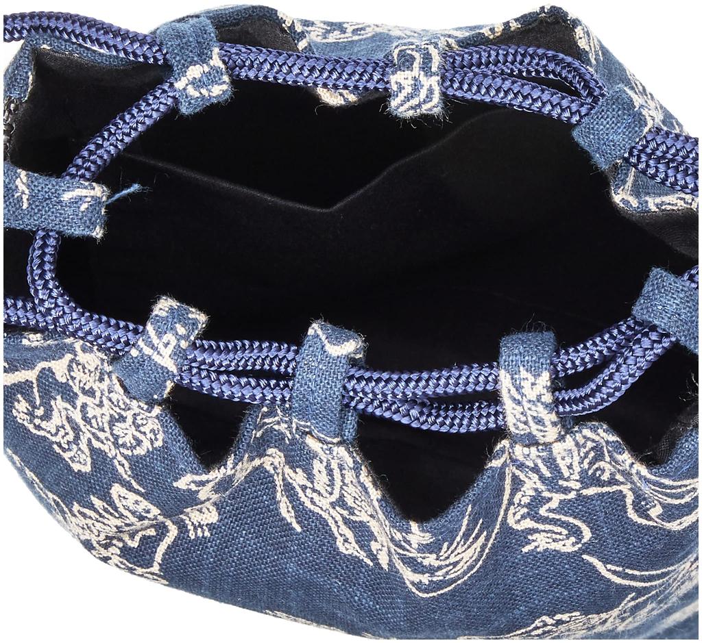 Maruzen Gusseted Shingen Choju Jinbutsu 20 x 4 x Drawstring Bag Bag, Giga/Navy, 28cm,