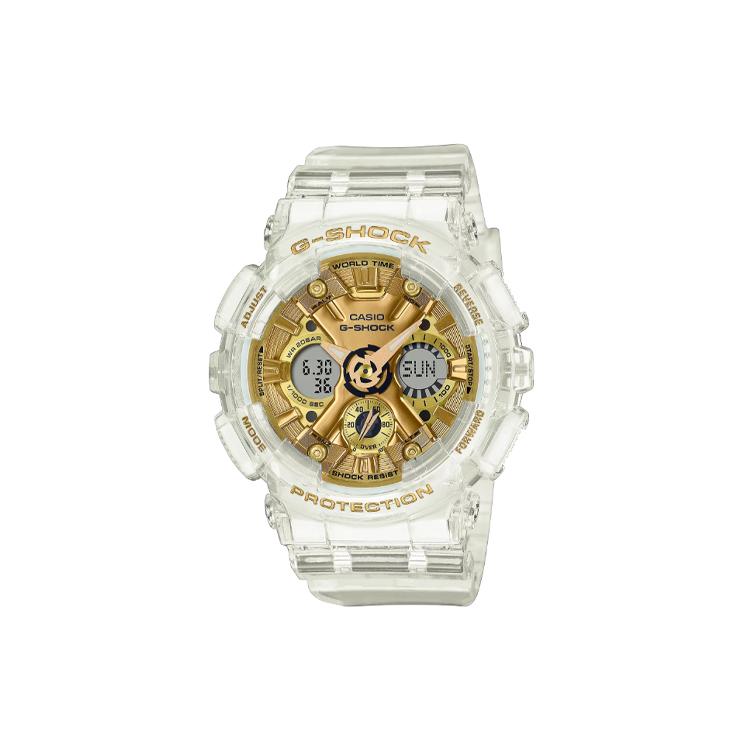 CASIO Women s Liquid Crystal/Analog Dual Display Series Gold Watch GMA-S120SG-7APR Gold Dial