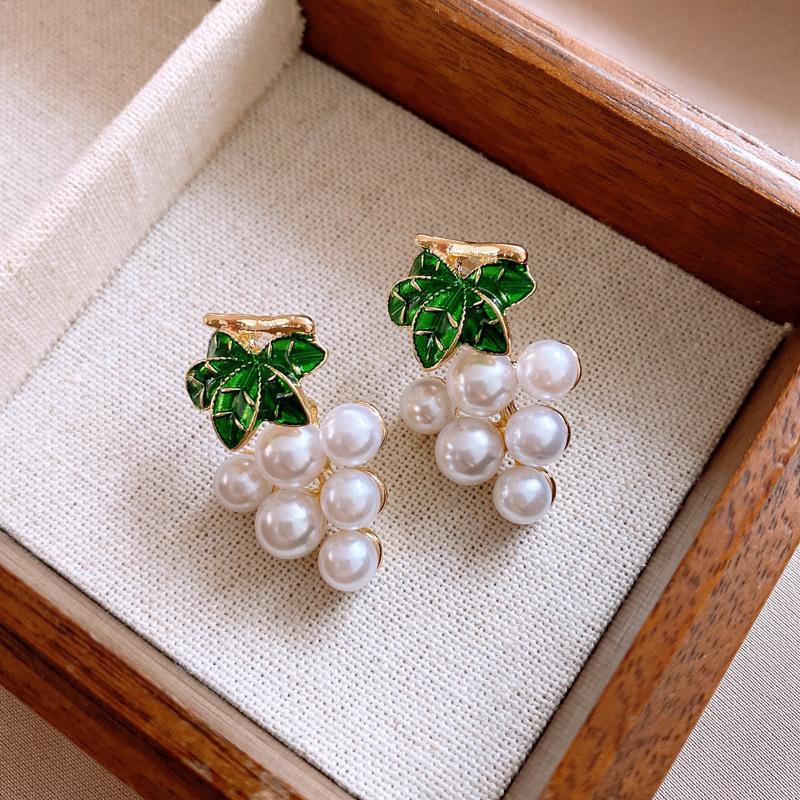 18k silver needle zircon resin fireworks stud earrings French court style earrings earrings