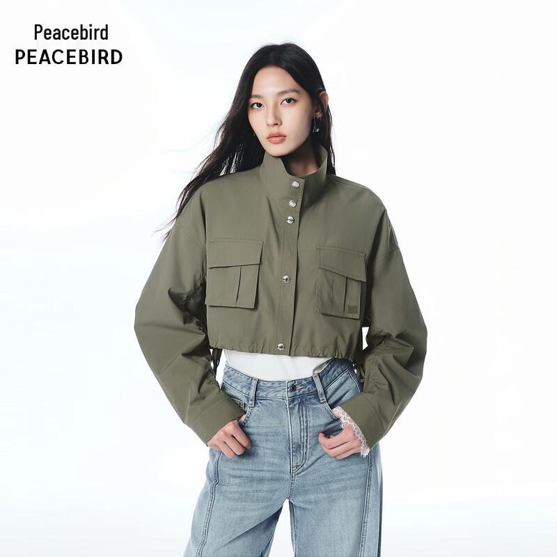 Peacebird Men s Stand Collar Casual Jacket A3BBF3158 M