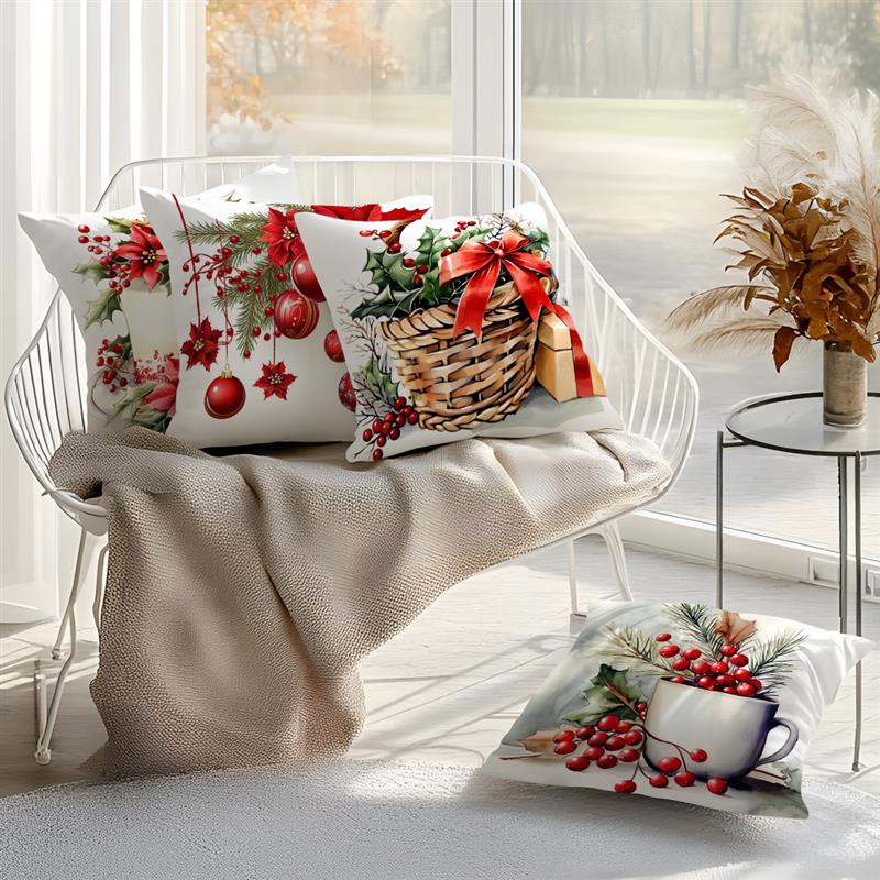 Home Decor Christmas-themed Decorative Pillowcase Designs Pattern Cushion Cover Suitable for Sofa Bedroom Car Pillow Cover