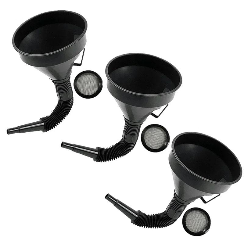 Engine Refueling Funnel with Filter for Car Motorcycle Truck Oil Gasoline Filling Strainer Extension Pipe Hose Funnels Tool