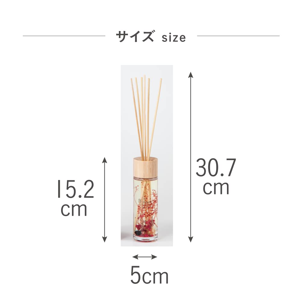 FUJIEI Reed Diffuser Berry Bordeaux 120ml Herbarium Botanical Fragrance Interior Air Freshener Entranceway Toilet Bedroom B-nature BN-002