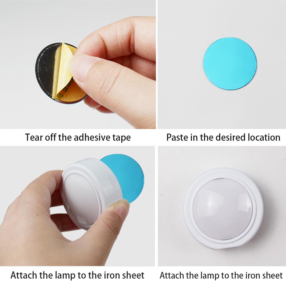 3 Color Puck Light Remote Rechargeable Atmosphere Holiday Lighting LED Cabinet Kitchen Dimming Color Magnetic Night Light