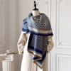 New Luxury Women'S Winter Warmer Two-Sided Geometry Imitation Pashmina Scarf - Female Thick Blanket Wraps Shawls Foulard