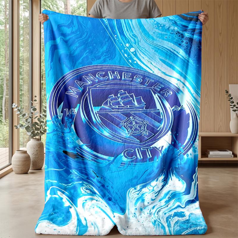 manchester Theme blanket Soft Flannel Blanket Plush Throw Blanket Cozy Sofa Bed Blanket for Home Decor