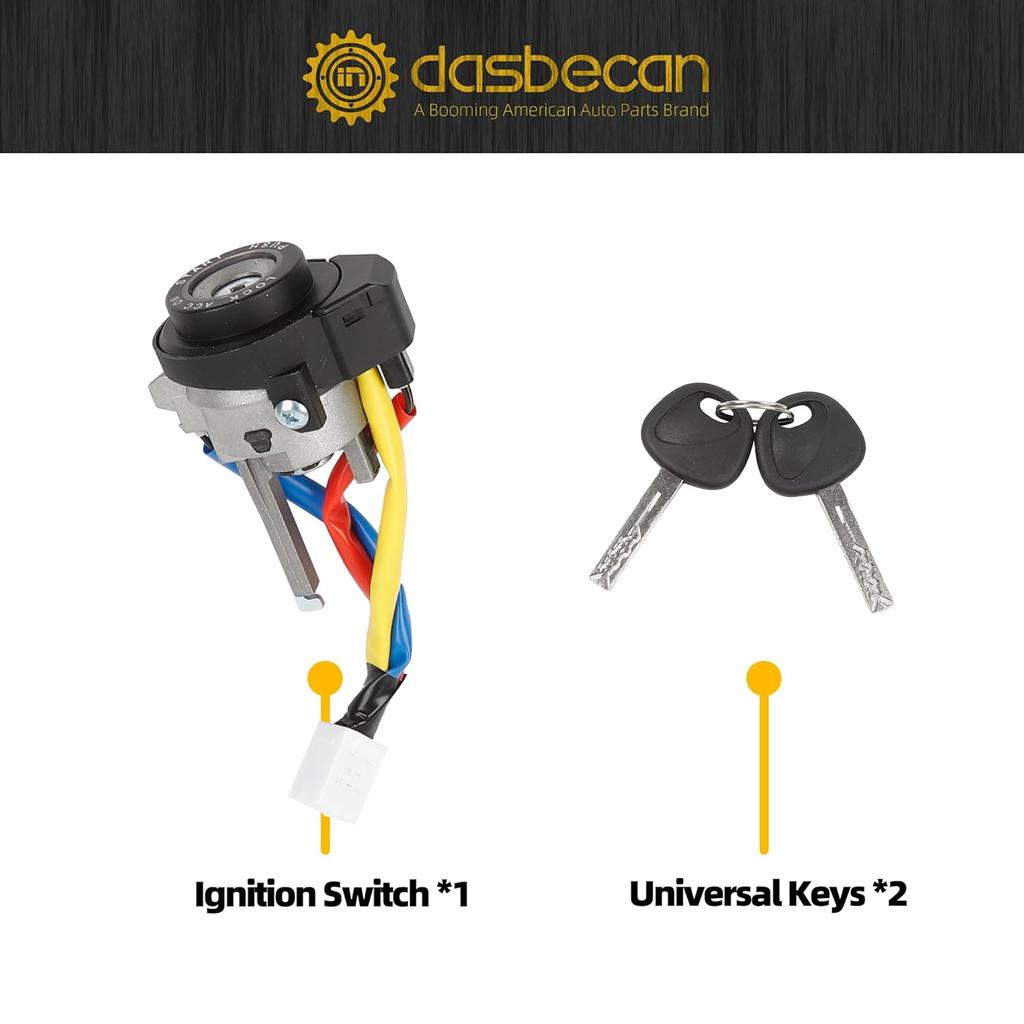 Dasbecan Ignition Lock Cylinder Switch with Keys Compatible with Kia Optima 2011 2012 2013 2014 2015 Rio 2013 2014 2015 2016 2017 Replace 81900-1WK00