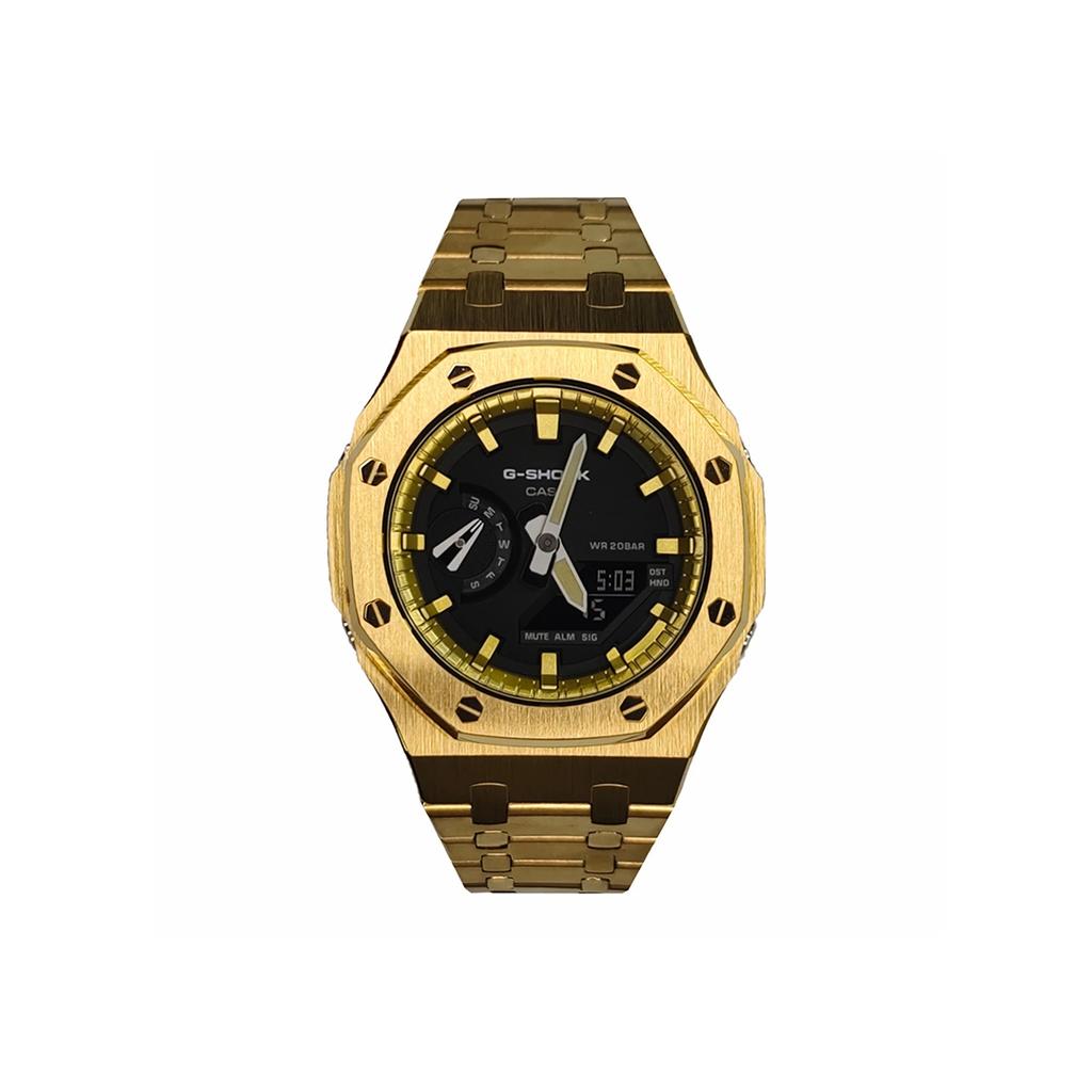 Casio Men Liquid Crystal,Analog Dual Display Series Black Watch GA-2100SKE-7A(Watch3--)