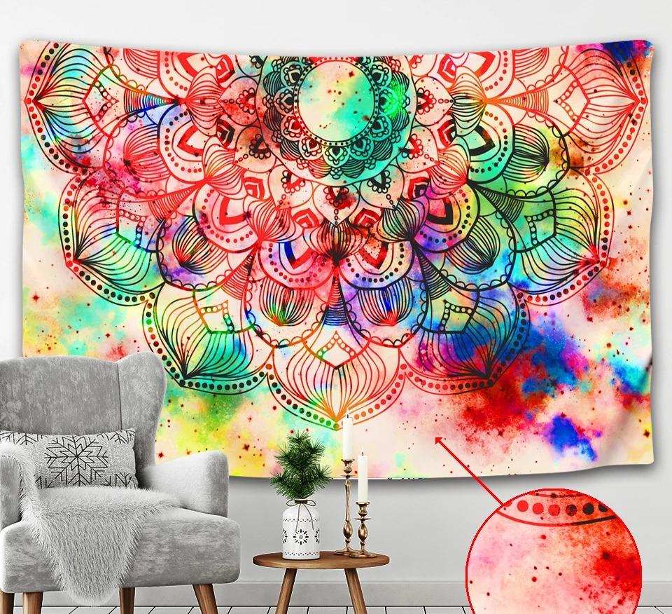 Indian Mandala Tapestry Wall Hanging Sandy Beach Throw Rug Blanket Camping Tent Travel Mattress Bohemian Sleeping Pad Tapestries