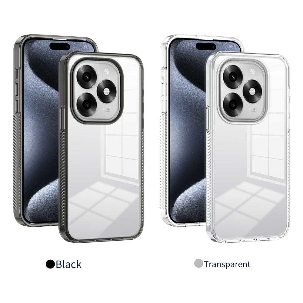 KEYSION Transparent Phone Case for Itel S23+ S23 Soft TPU+PC Anti-slip HD Clear Shockproof Phone Back Cover for Itel A70