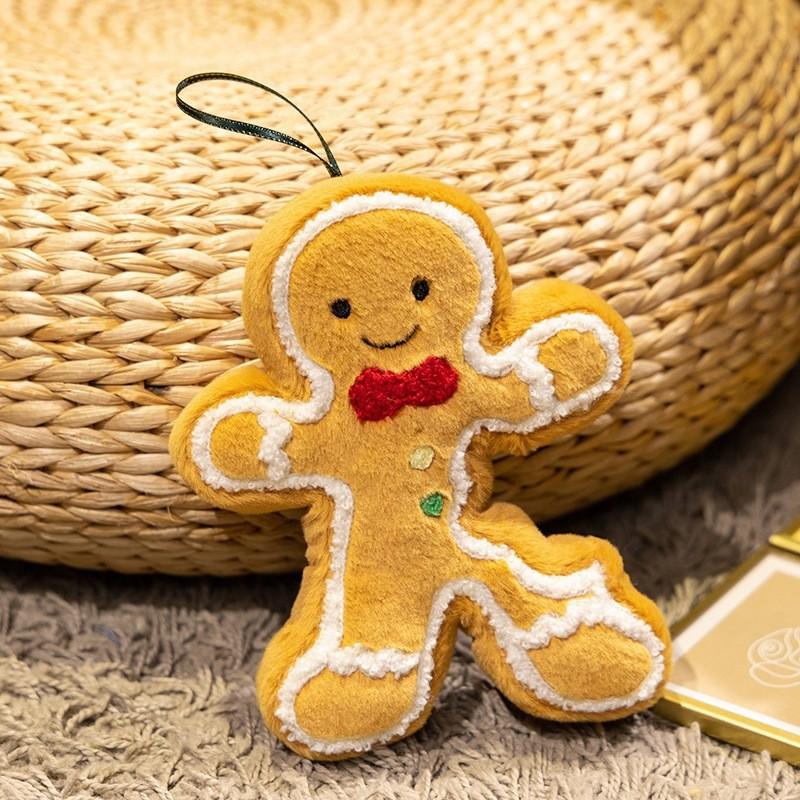 Christmas Gingerbread Man Plush Pillow With Pp Cotton Filling For Holiday Decor Gift Set