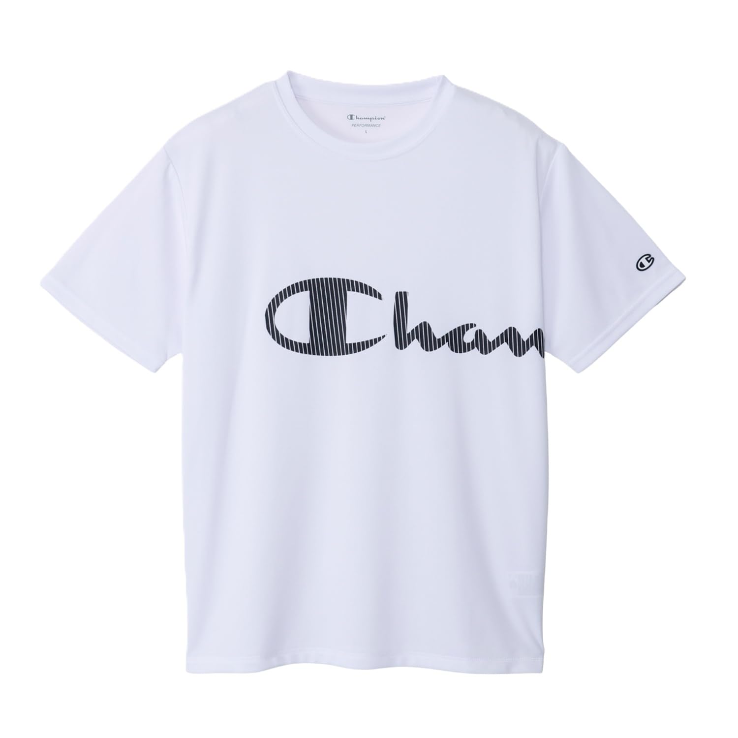 

Champion Short Sleeve Crew UV Antibacterial and Odor Quick Graphic Rubber Basic Size Size L Men s T-Shirt, Neck, Protection, 100% Polyester, белый